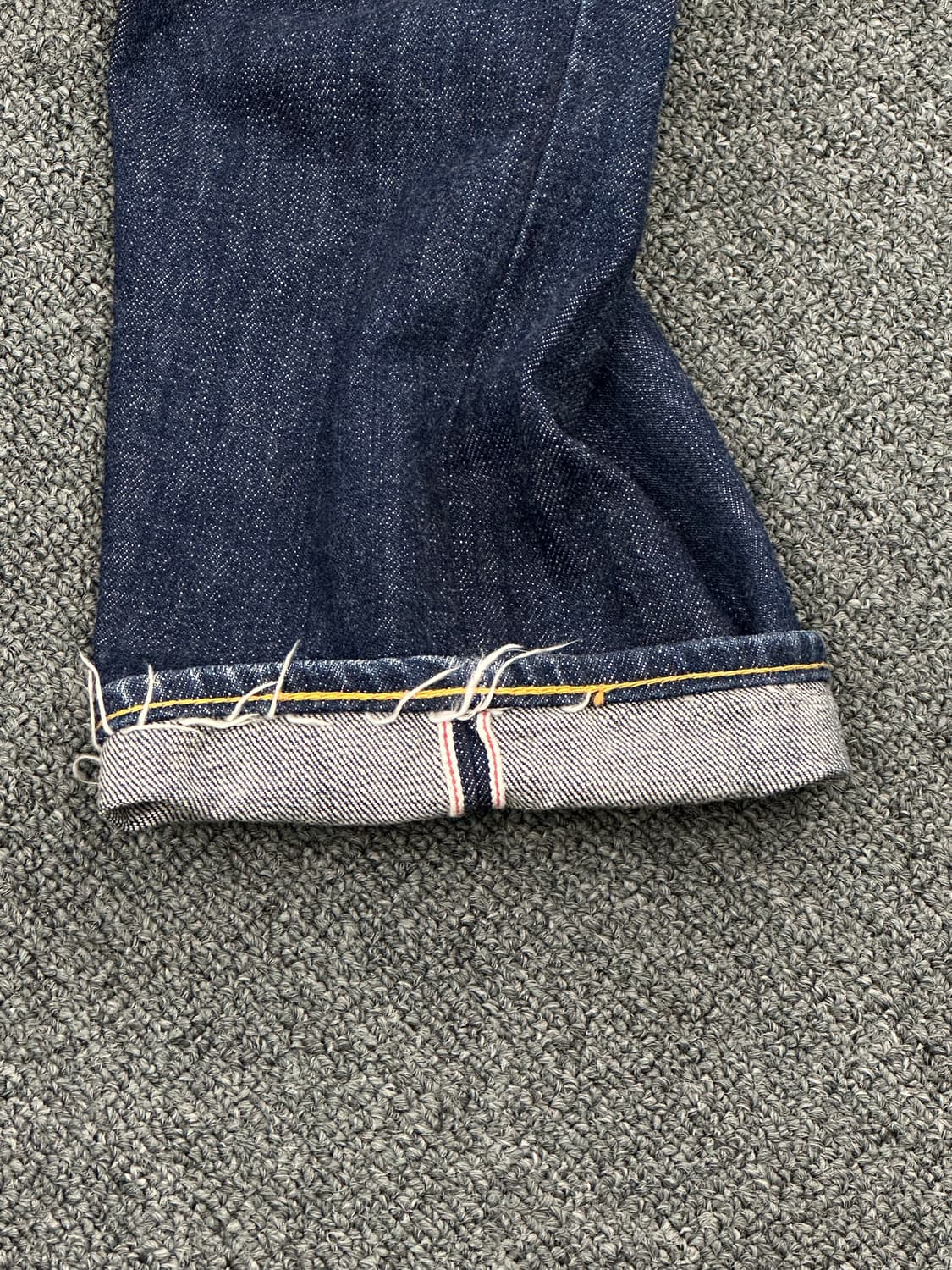 27)에비수 빈티지 포켓 스마일 프린팅 여성 셀비지 데님팬츠 상품이미지6