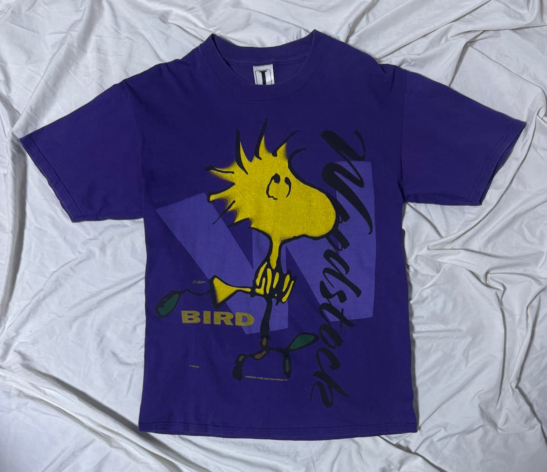 90s usa 피너츠 우드스탁 캐릭터 프린트 티셔츠 상품이미지1