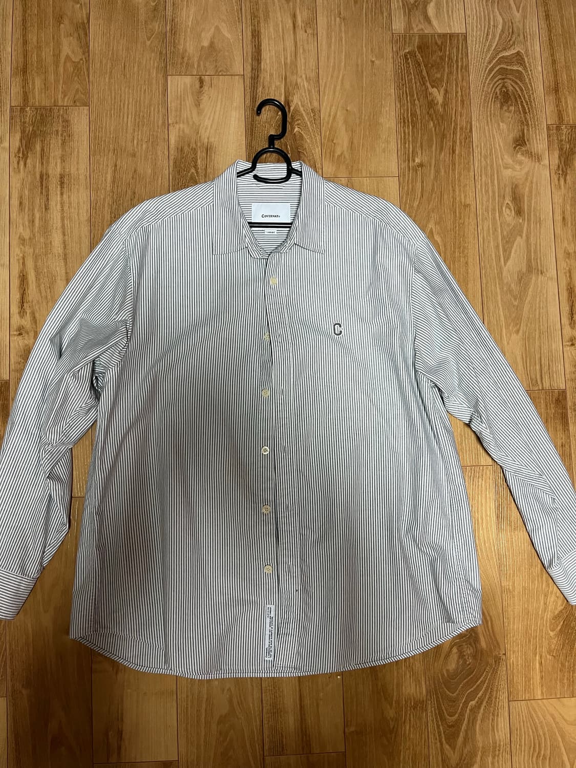 커버낫 옥스포드 스트라이프 셔츠 그레이 상품이미지2