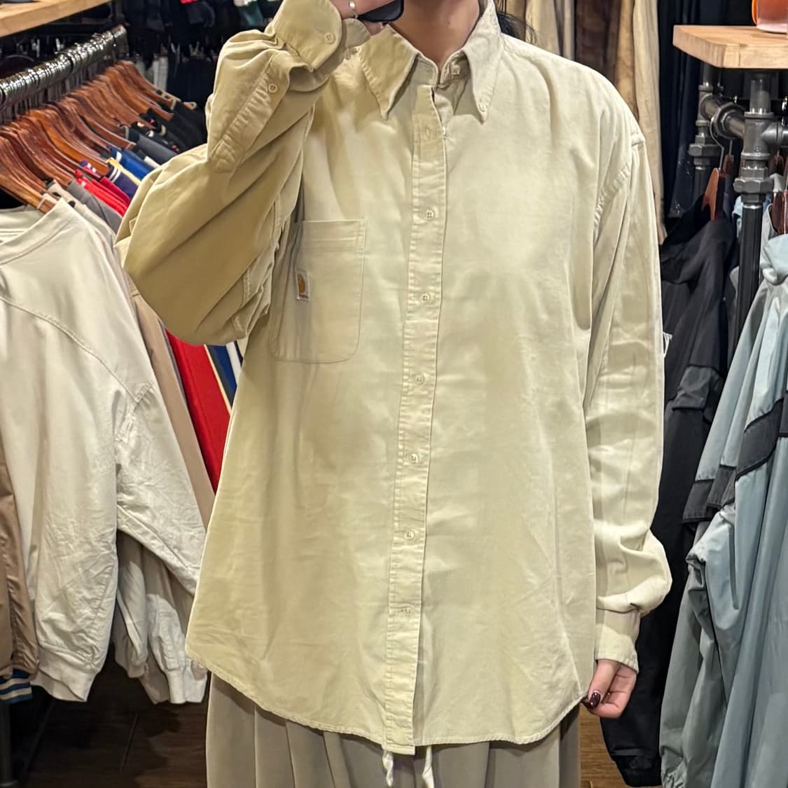 [HI] Carhartt 칼하트 코듀로이 긴팔셔츠 라이트베이지 상품이미지2