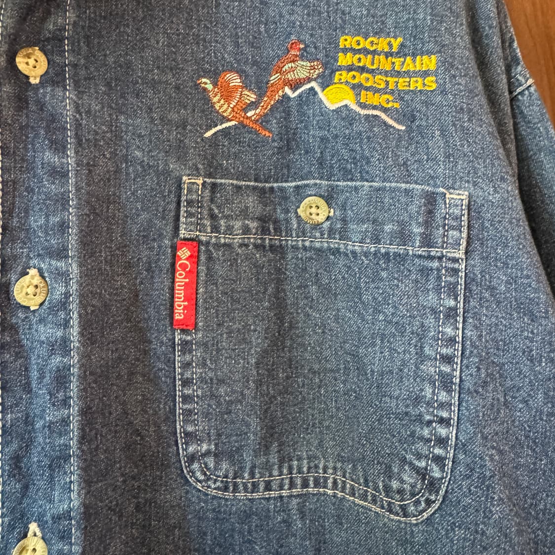 90S 콜럼비아 데님 헌팅셔츠 XL 상품이미지3