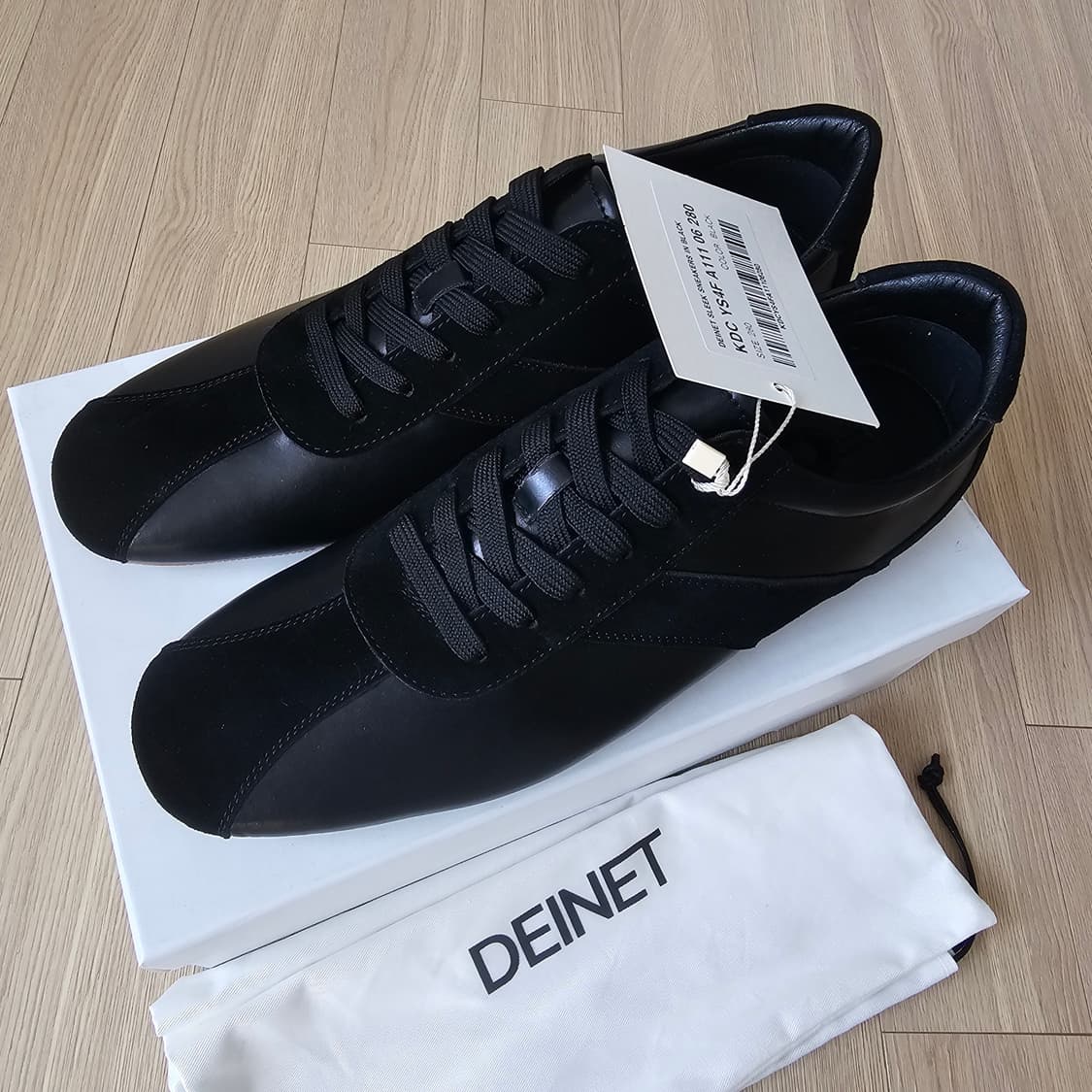 280 새제품) 다이닛 블랙 레더 스니커즈 구두 단화 남자 소가죽 신발 상품이미지3