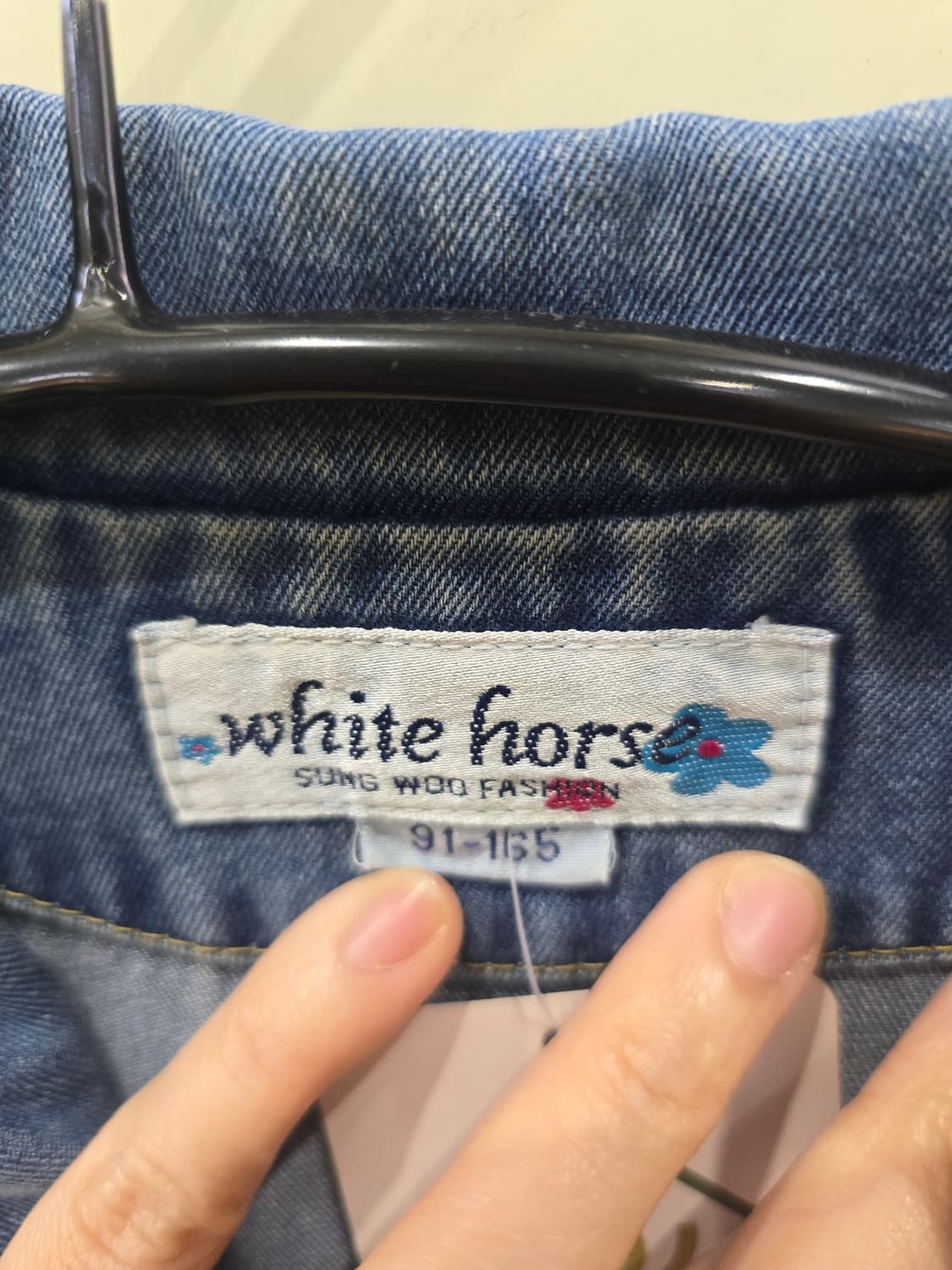 화이트호스 플라워 자수 데님 자켓 상품이미지8