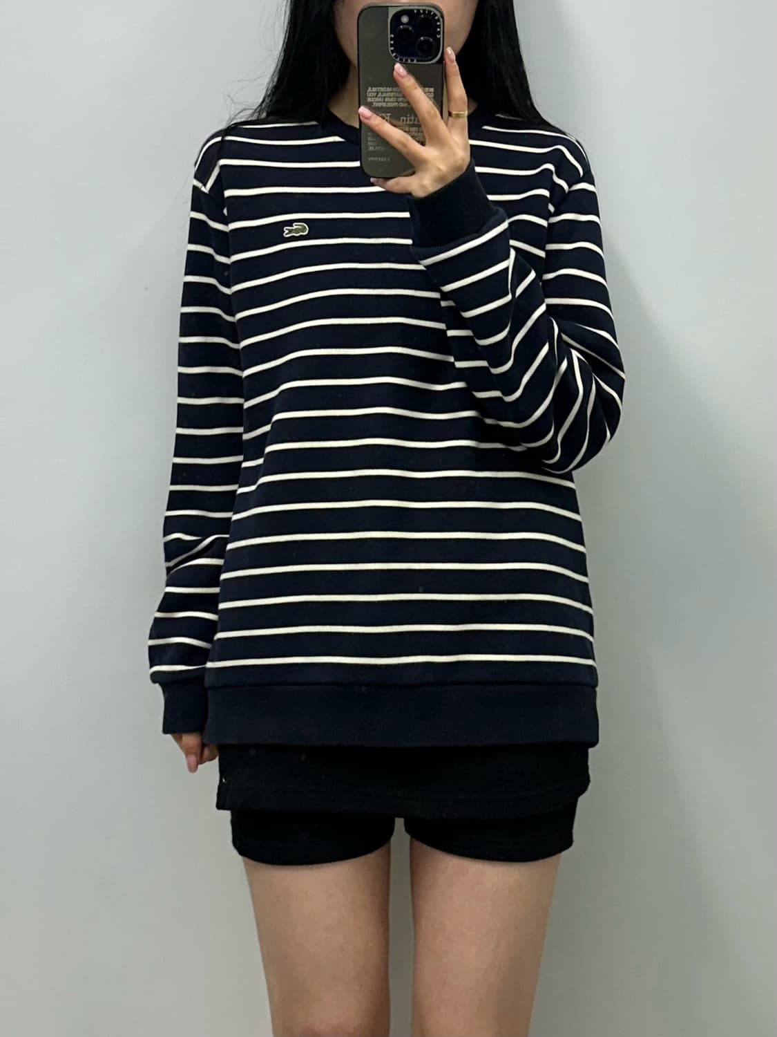 라코스테 단가라 블랙 맨투맨 상품이미지1