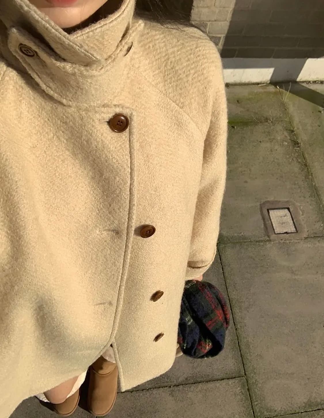 트렌디어패럴 울100핸드메이드코트 상품이미지5