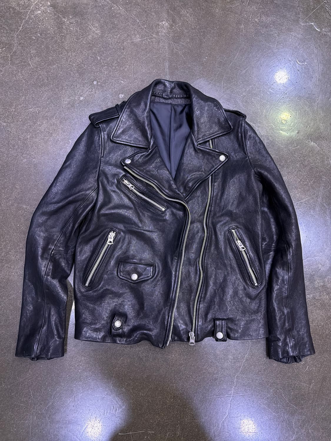 이태리 양가죽 워싱 레더 더블 라이더자켓 M 상품이미지1