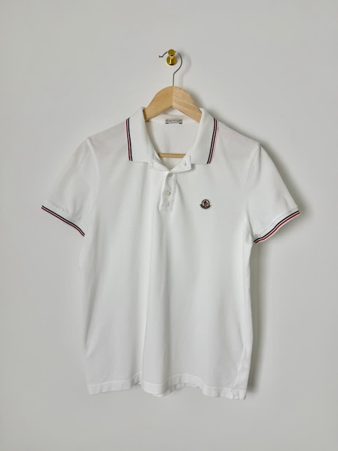 몽클레어 카라 반팔티 화이트 상품이미지1