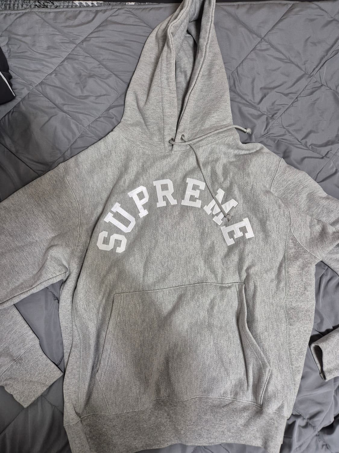 슈프림 챔피온 콜라보 회색 후드티 상품이미지1