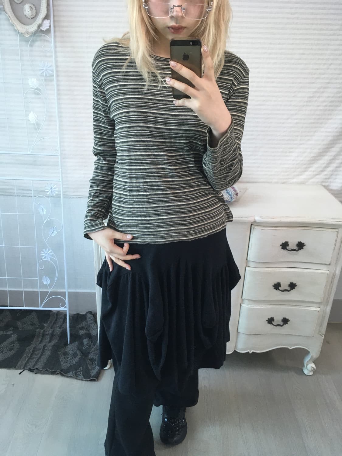 olive nerd stripe long sleeve 상품이미지2