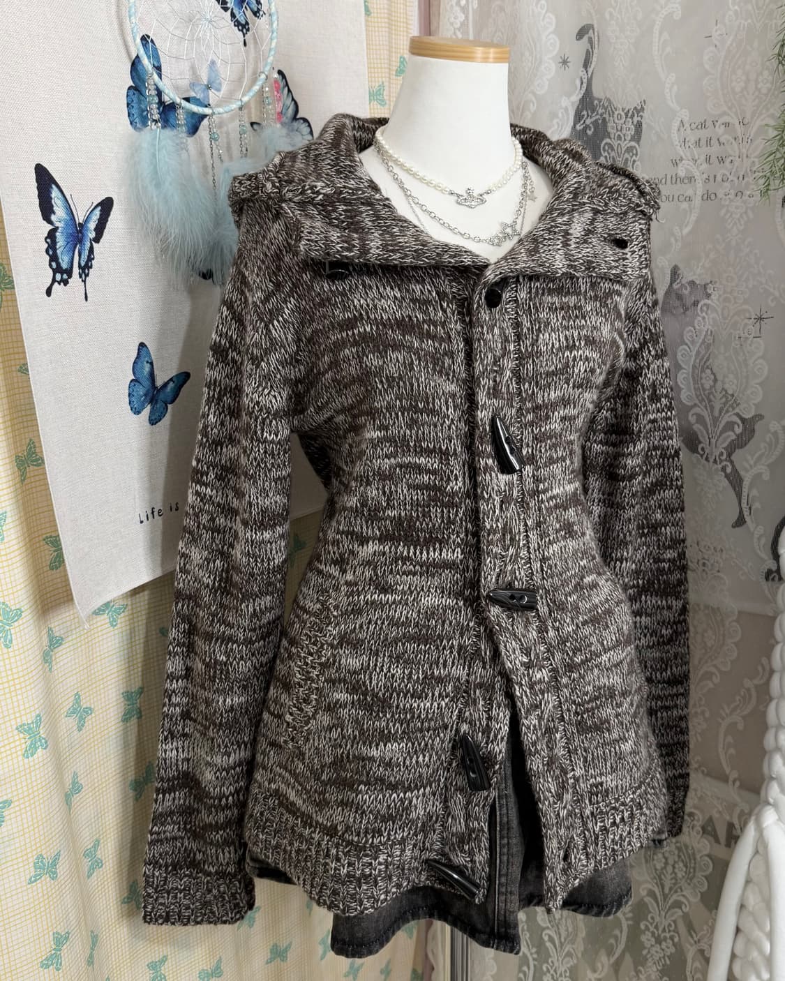 브라운 오레오 더플 후드 가디건  상품이미지5