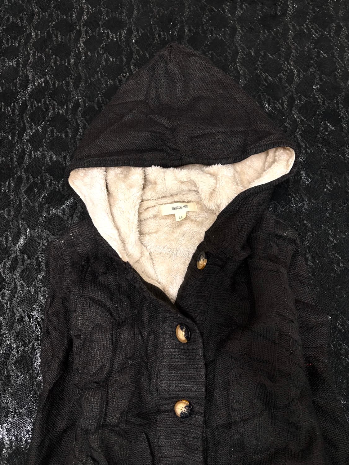 “Vintage”Grey Knit Hoodie Cardigan 상품이미지7