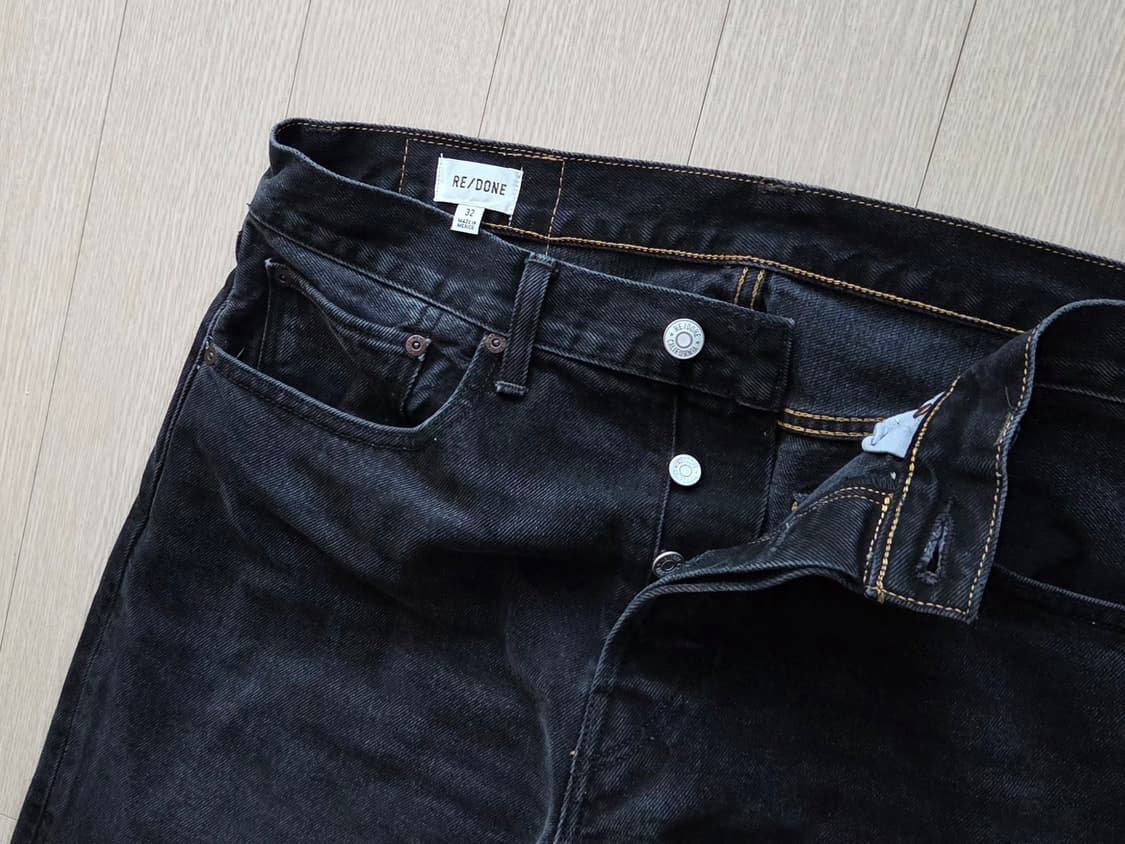 [정품] 리던 23FW 남성 데님 흑청 스트레이트핏 32~33 size 상품이미지1