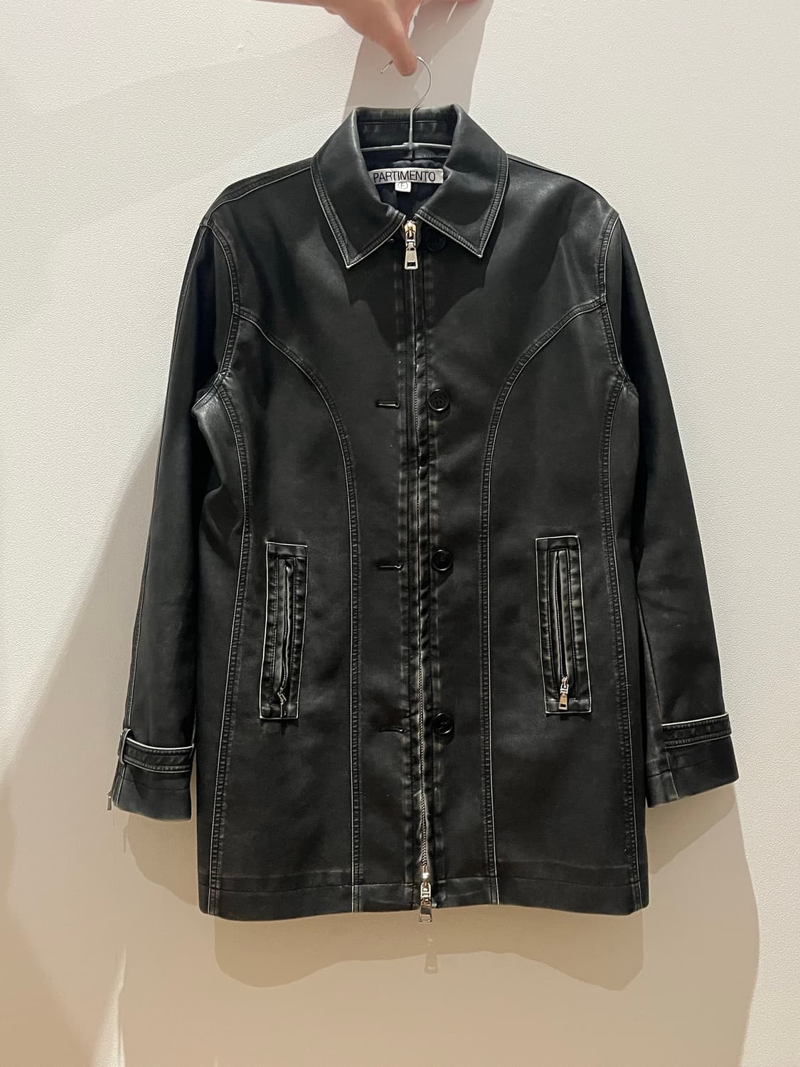 파르티멘토우먼 가죽 자켓 다크브라운 상품이미지1