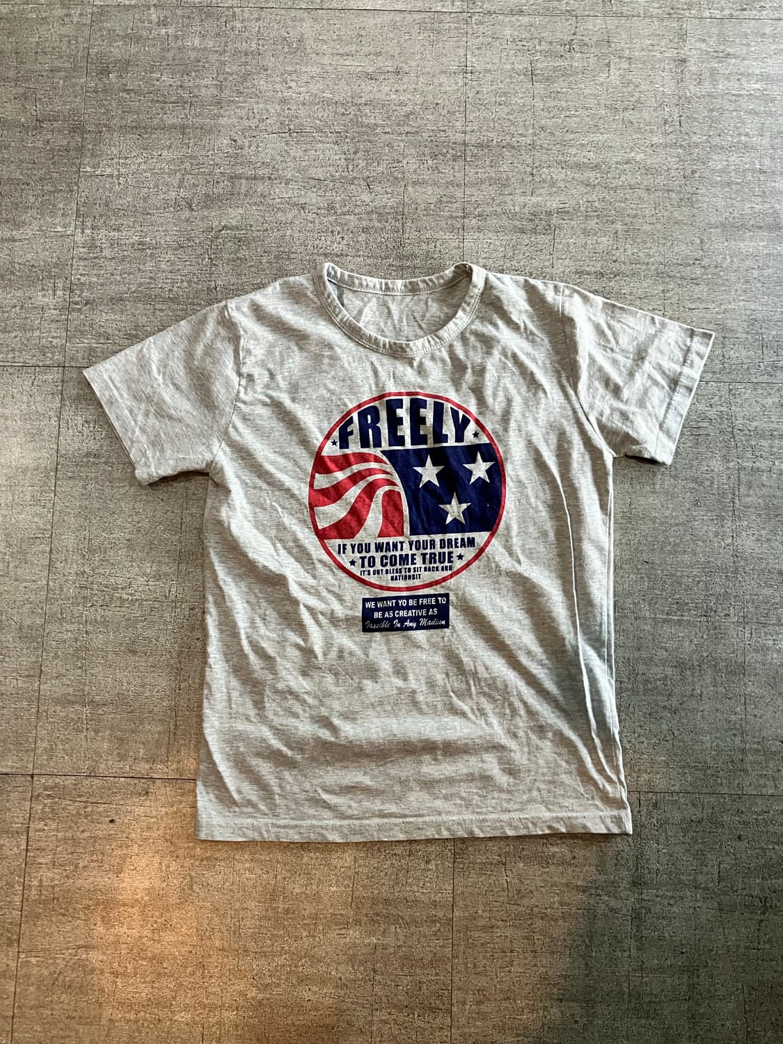 일본빈티지 Freely 올드스쿨아메카지 오혁 백로고 반팔티셔츠 상품이미지1