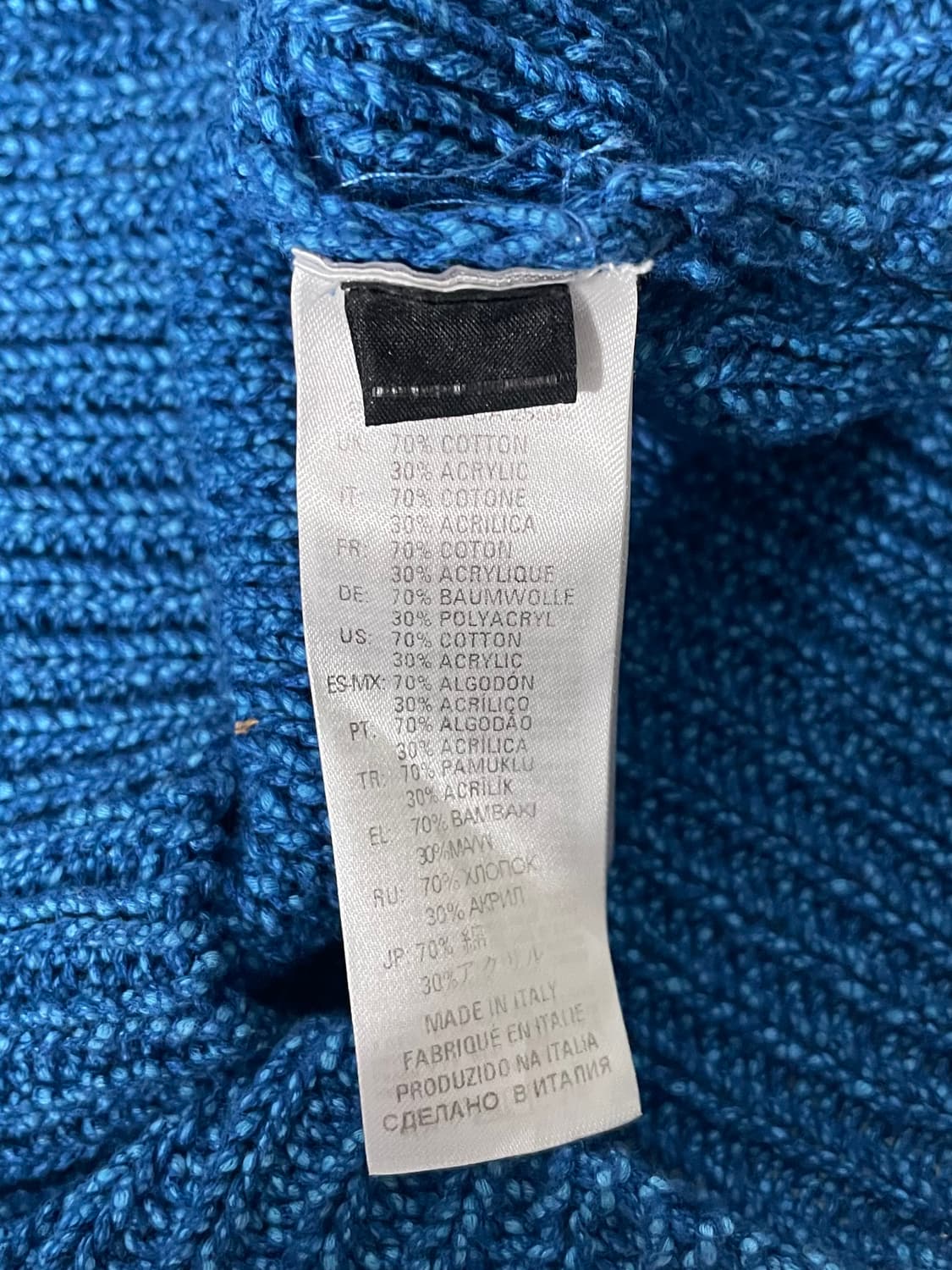 디젤 워시드 슬림핏 블루 하이넥 니트집업 (on.574)   상품이미지8