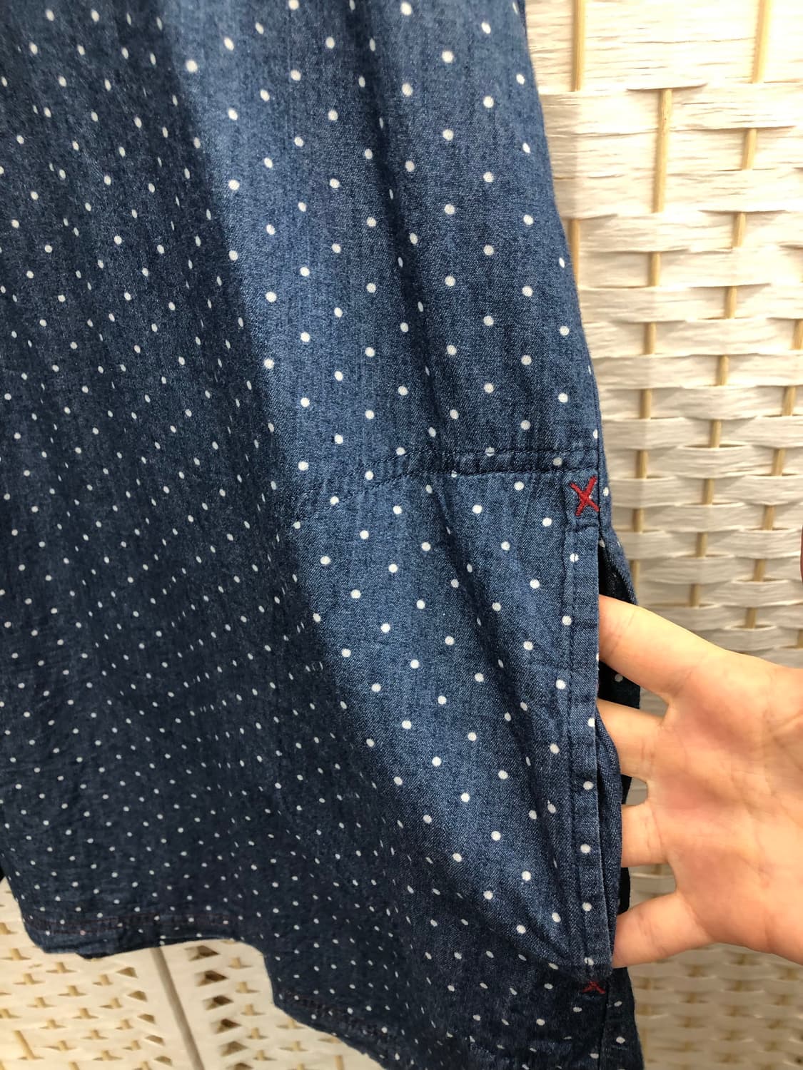 도트 블루 블라우스 상품이미지2