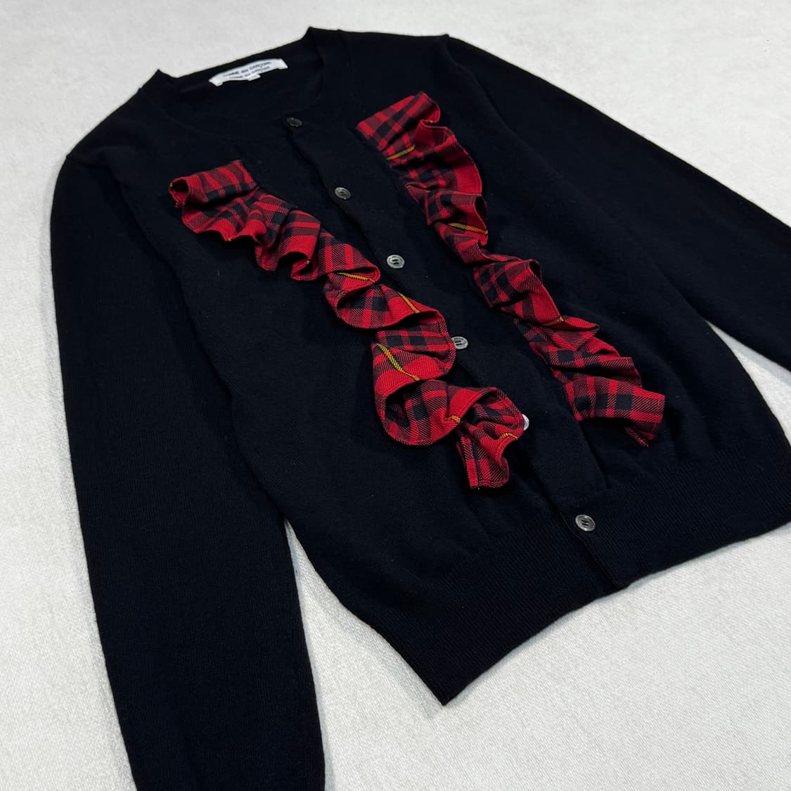 Ruffle Tartan Check Black Cardigan 상품이미지3