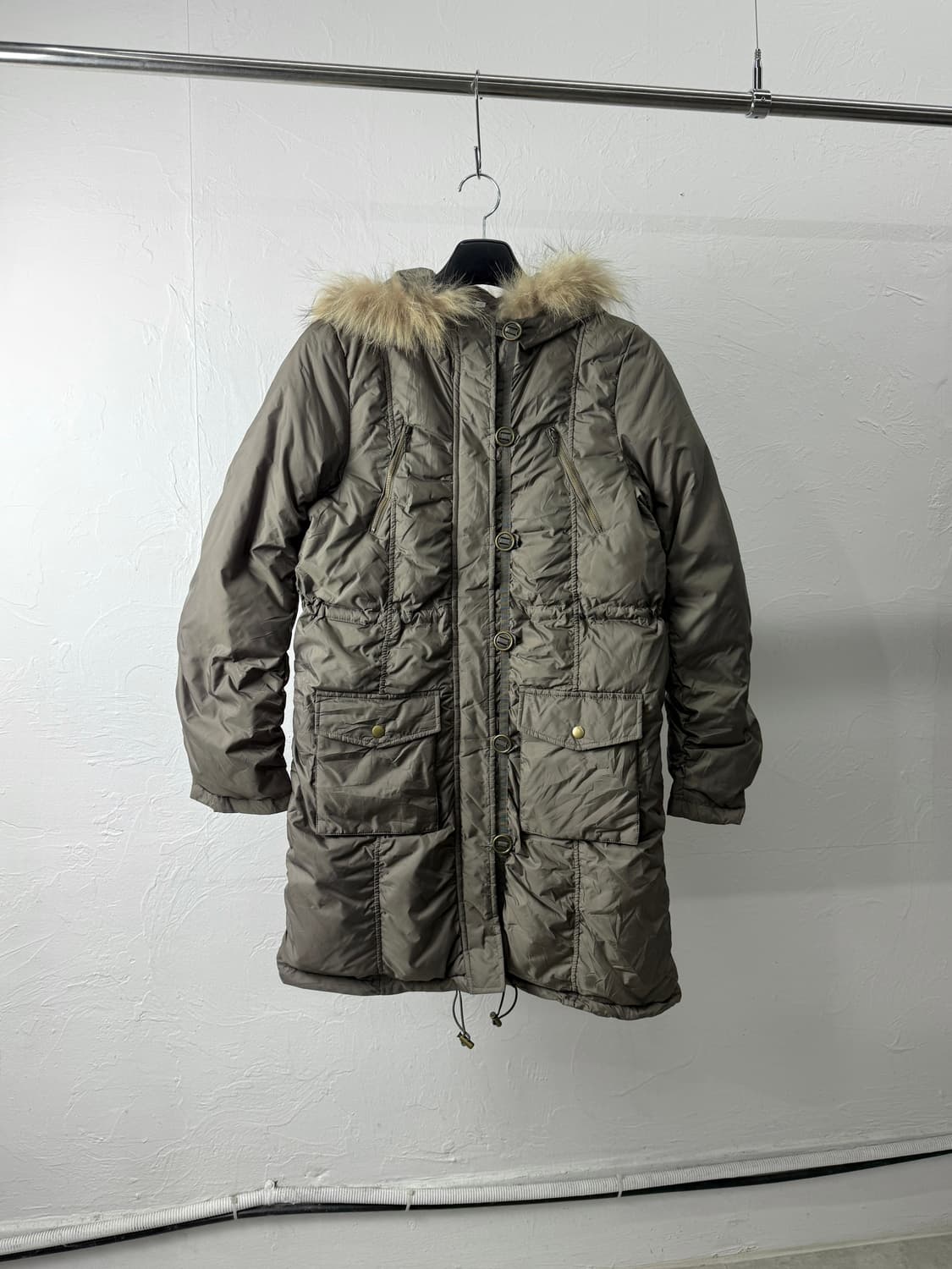 JPN 셔링 후드 퍼 파카 상품이미지1