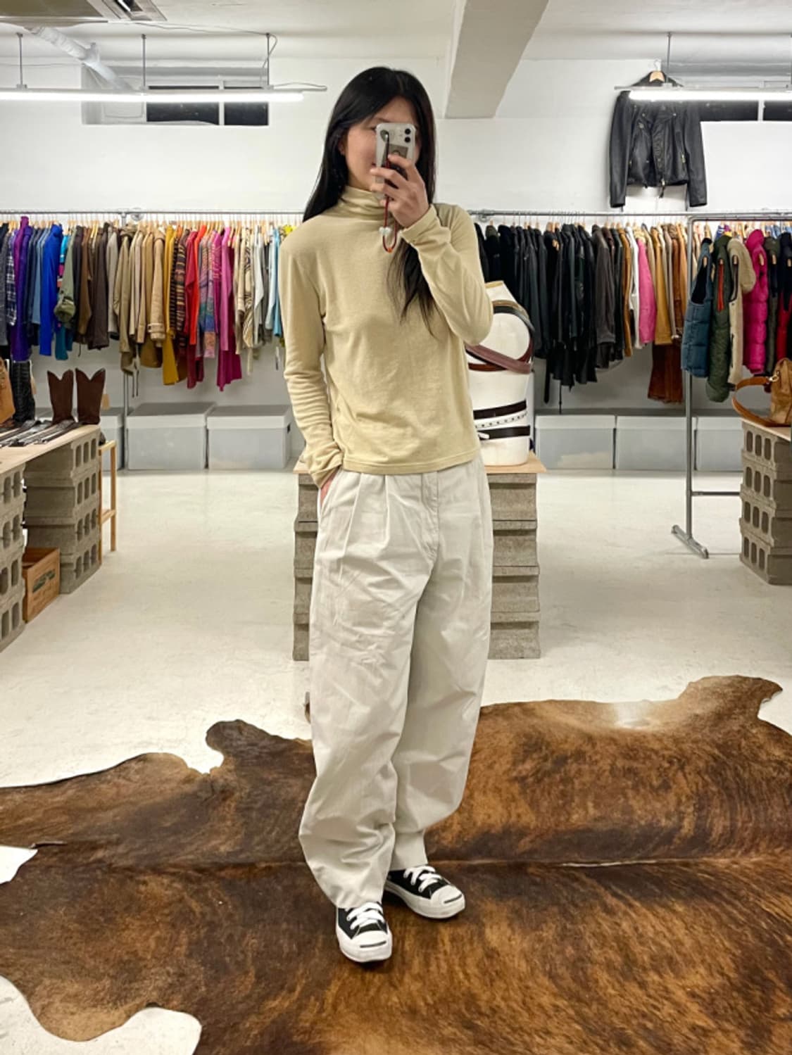 90’s COMME DES GARCONS homme 투턱 와이드 치노 상품이미지2