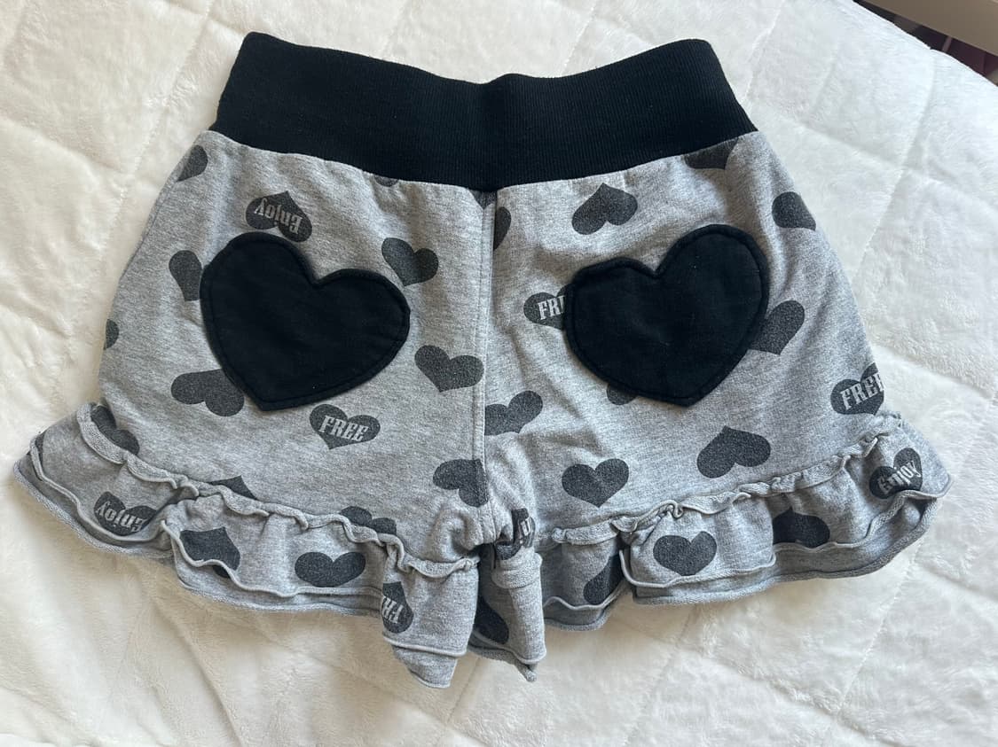 vtg) 빈티지 갸루 프릴 레이스 하트 캉캉 스커트 치마바지 상품이미지2