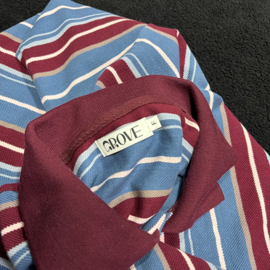 FREE 그로브 GROVE 카렐 스트라이프 PK 블루 와인 긴팔 카라티 상품이미지4