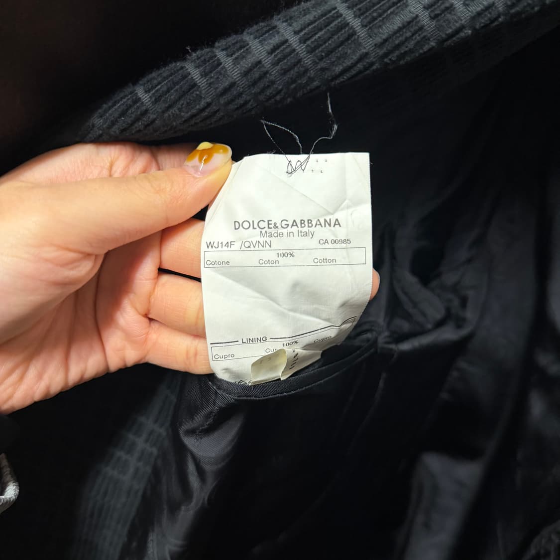 돌체앤가바나 싱글 자켓 다크 톤 체크 패턴 프론트 플랩 포켓 디테일 블랙 상품이미지7