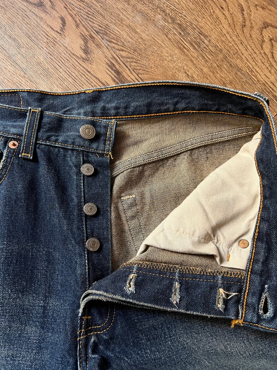 [31]90s 리바이스 재팬 501 Made in USA 컷오프 데님팬츠 상품이미지3