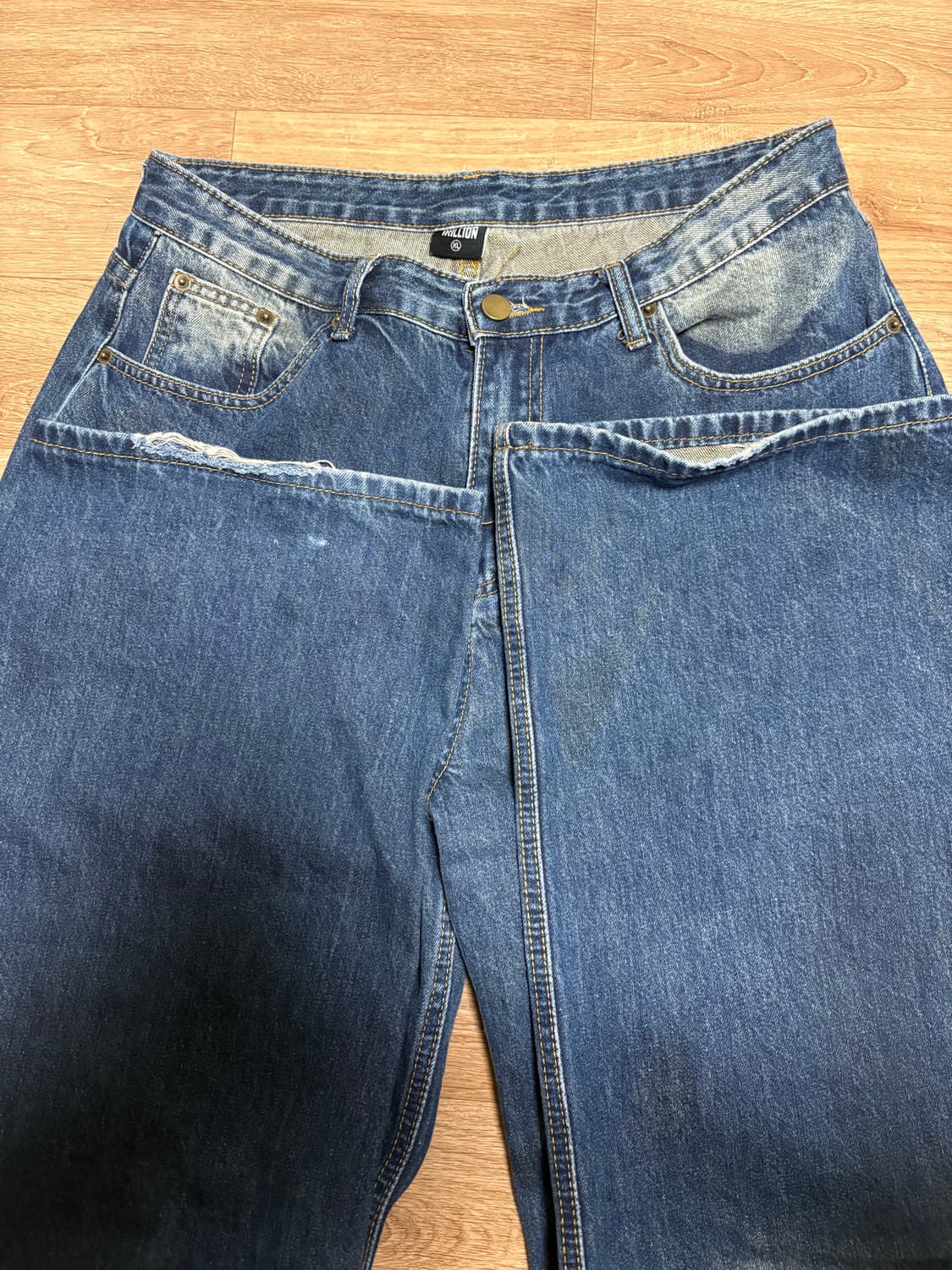 Trillion 워싱 와이드 데님 XL 상품이미지3