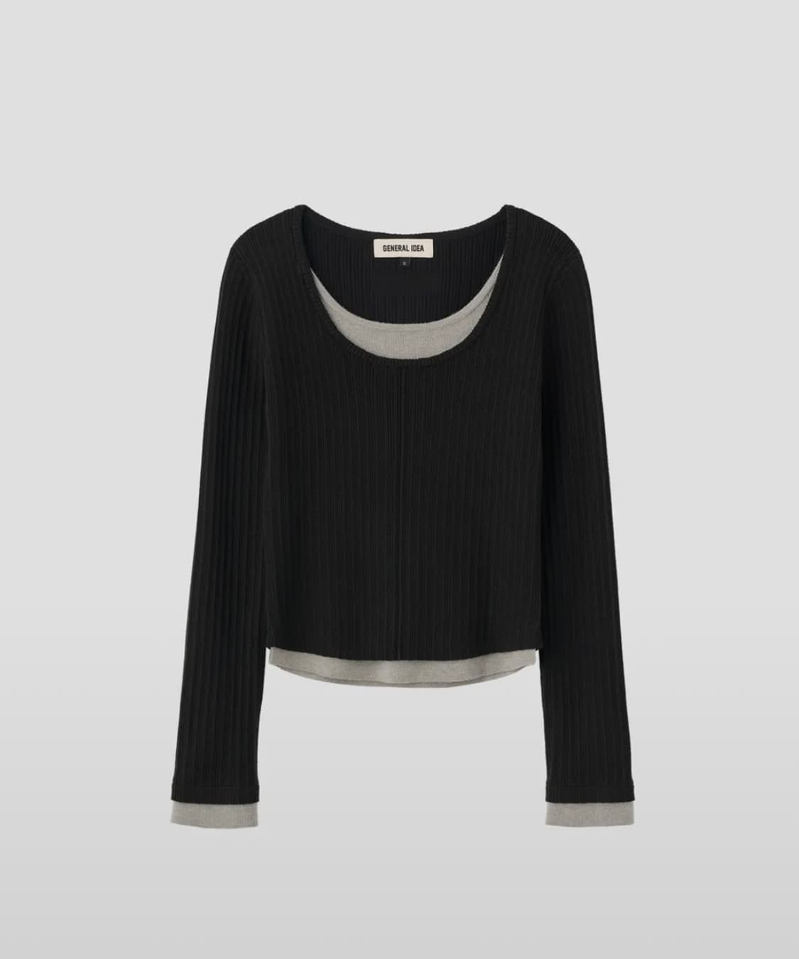 제너럴아이디어 더블 레이어드 롱슬리브 니트 상품이미지1