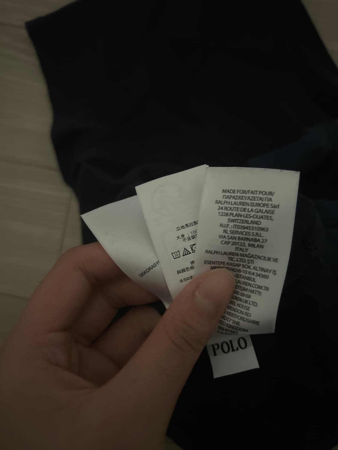 폴로 우먼 반팔 s 네이비 화이트 포니 정품 큐알인증 상품이미지3