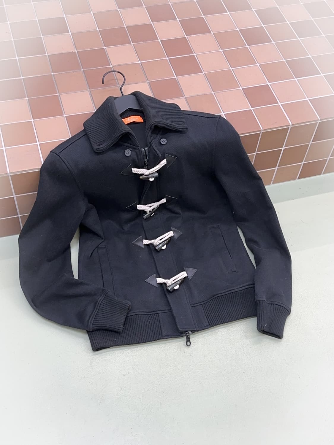 black cotton duffle zip up 상품이미지1