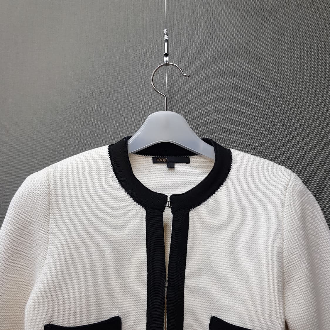 마쥬 Maje 컬러 트리밍 포켓 디자인 가디건 1사이즈 상품이미지2