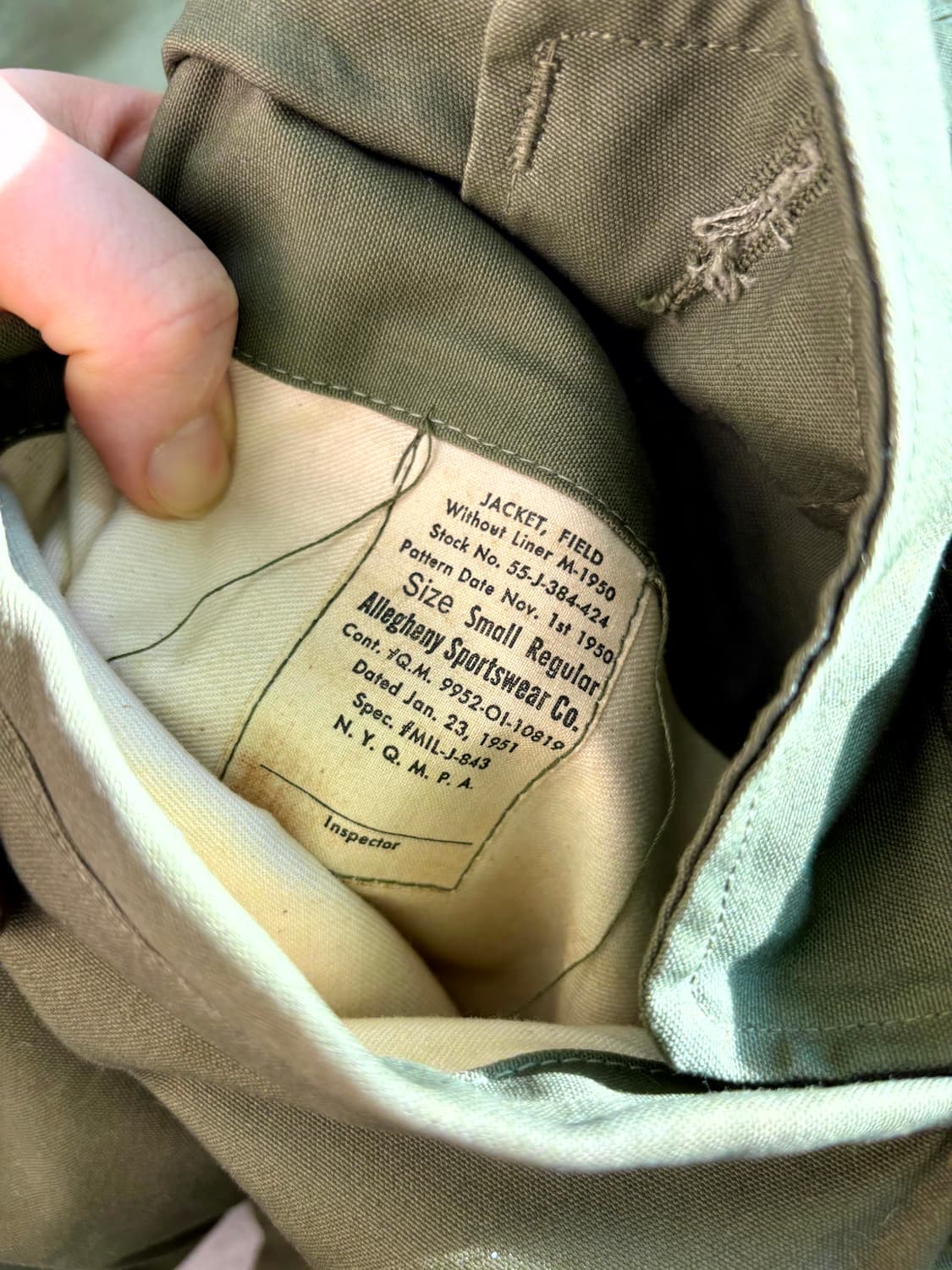 50's 미군 M-50 필드자켓 S-R 데드스탁 상품이미지4