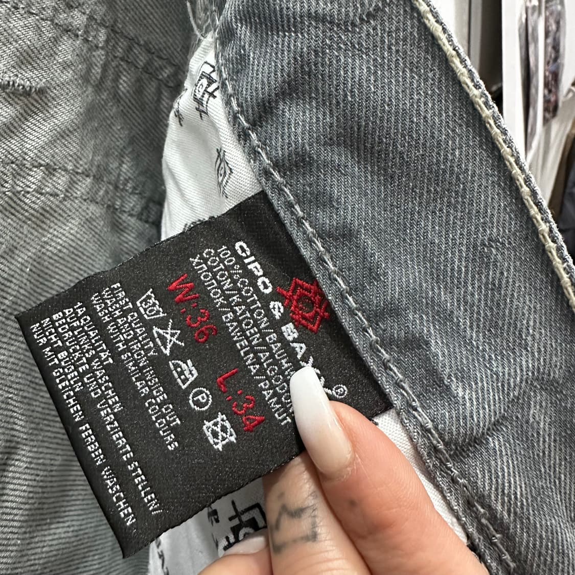 Cipo&Baxx y2k 그레이 워시드 데님 팬츠36 상품이미지4