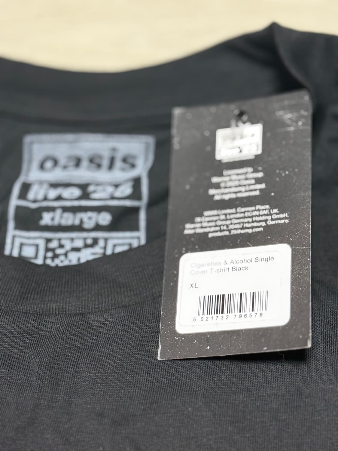 오아시스 공식 cigarettes & Alohol 커버 티셔츠 상품이미지4