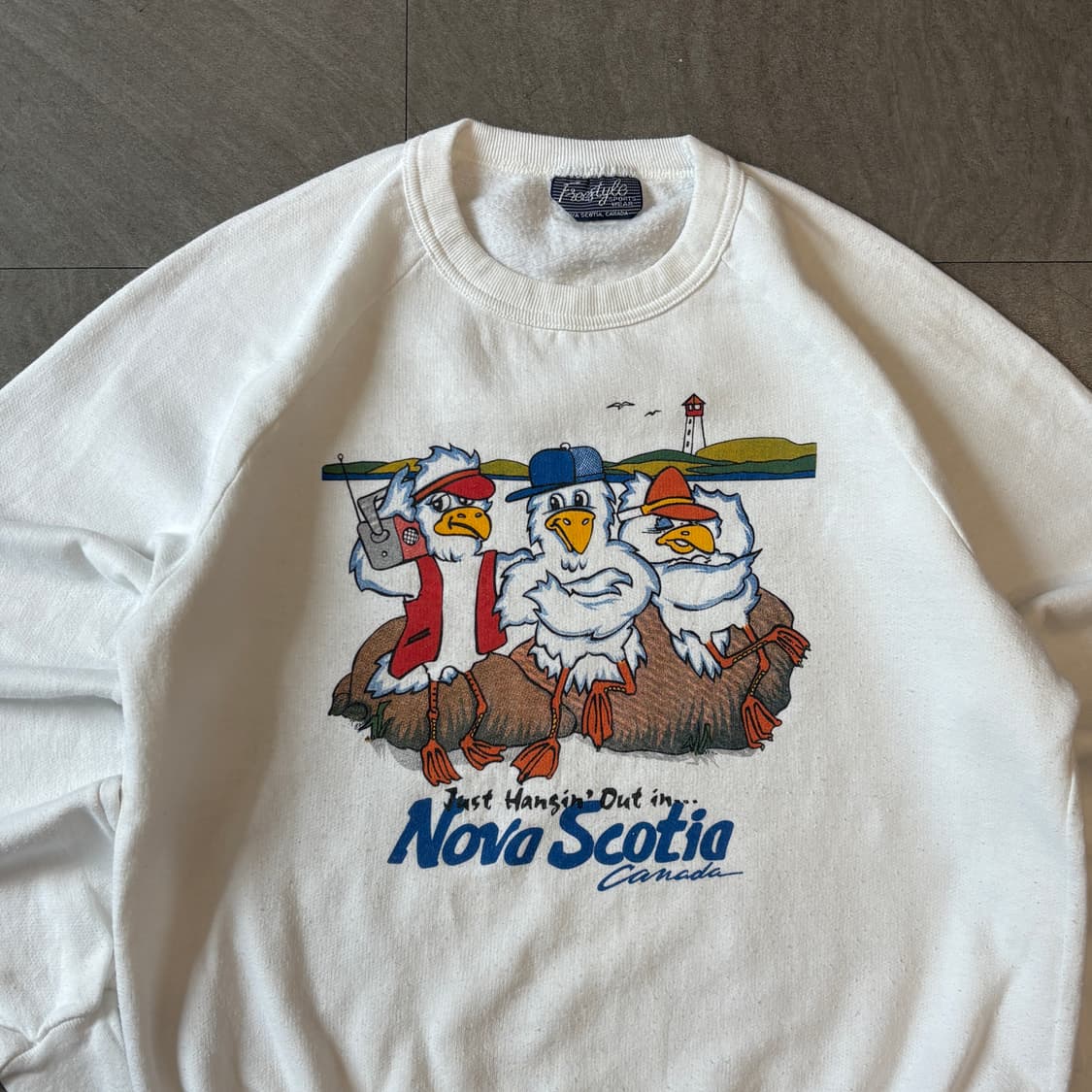 90s 90년대 캐나다 생산 빈티지 화이트 스웻셔츠 상품이미지3