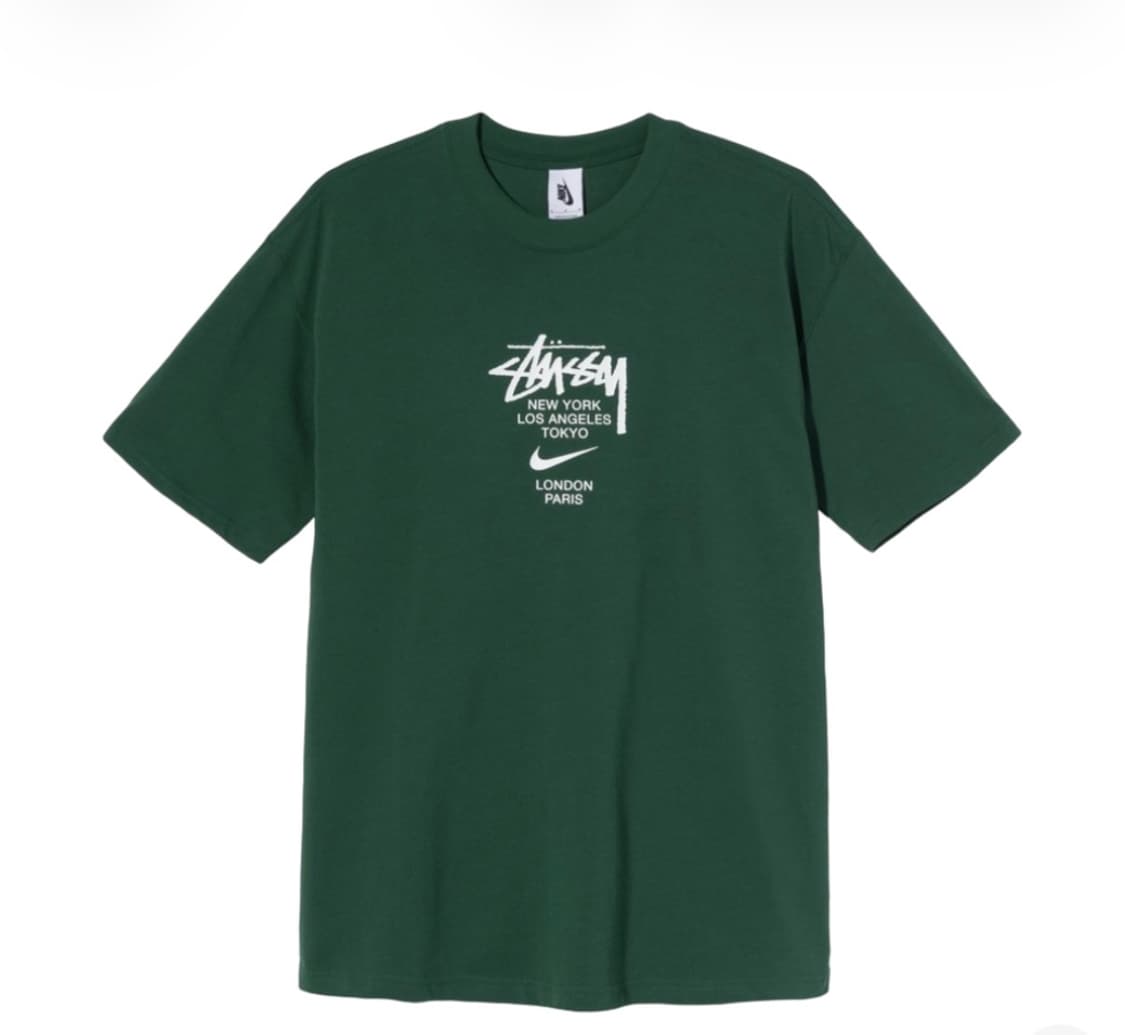 [XL] 나이키 x 스투시 나투시 월드투어 반팔 티셔츠 그린 상품이미지1