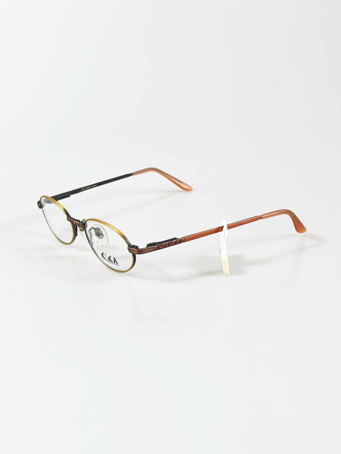 90s KIKA 브라운&골드 슬림 오벌 프레임 빈티지 안경 상품이미지3