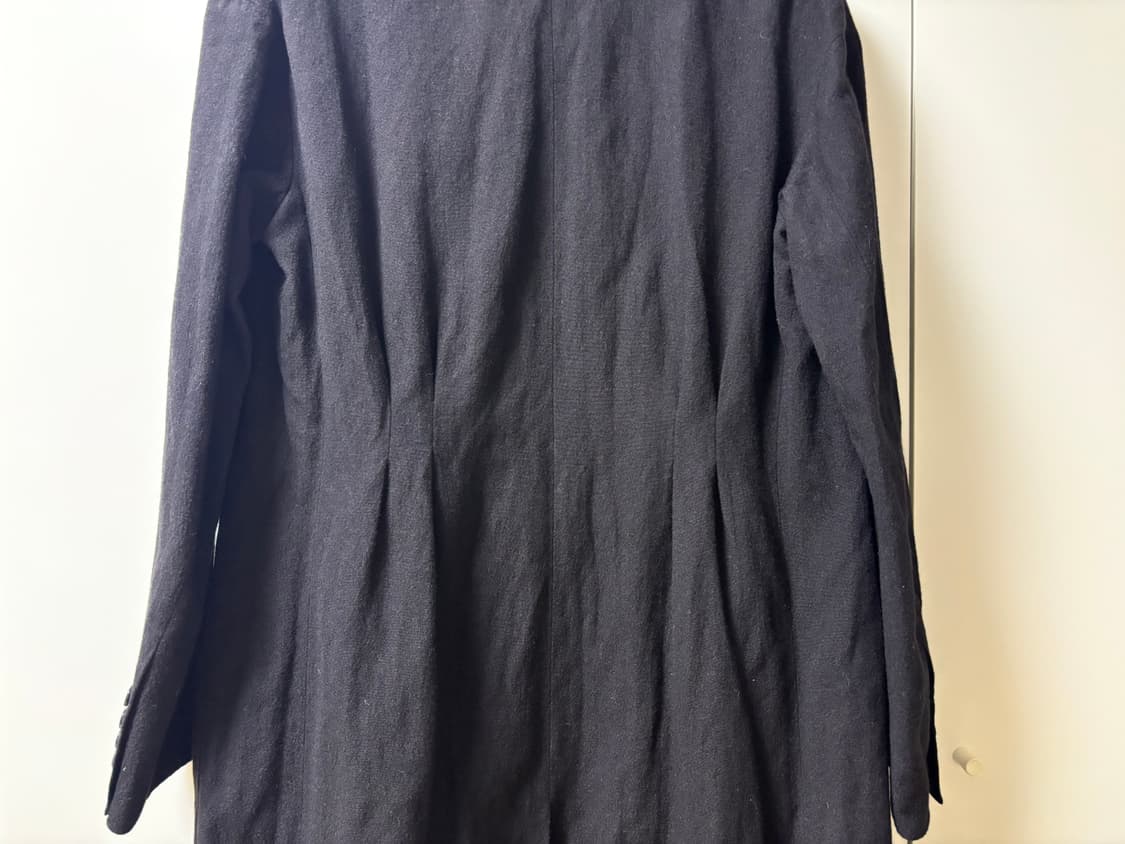 아스페시 블랙 울 롱 코트 상품이미지3