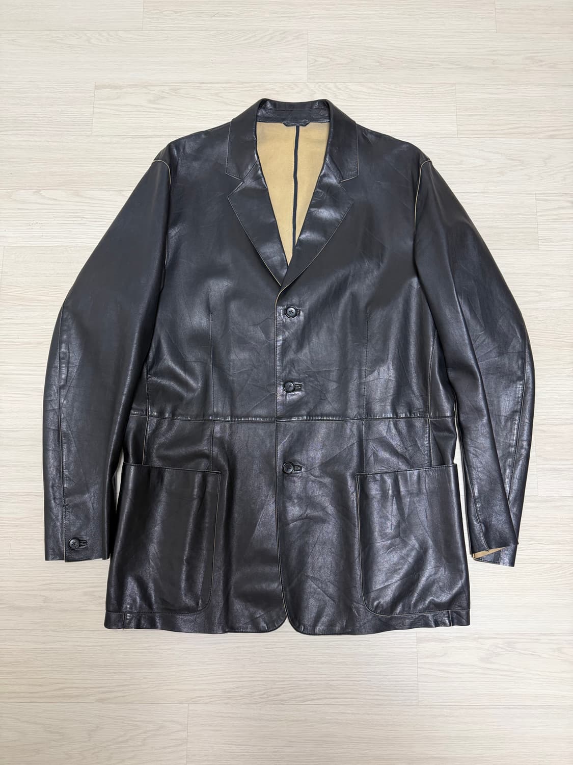 Jil sander 질샌더 레더 블레이저 블랙 48 상품이미지1