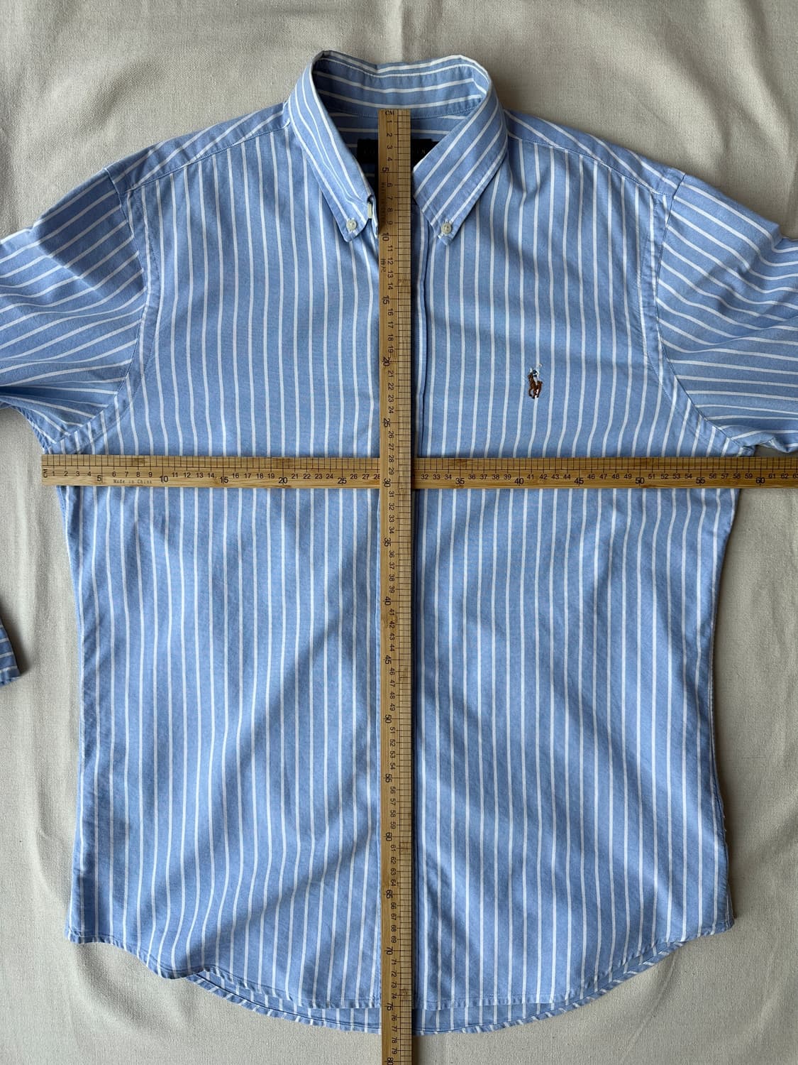 폴로 랄프로렌 옥스포드 스트라이프 셔츠 블루 커스텀핏 L 상품이미지9