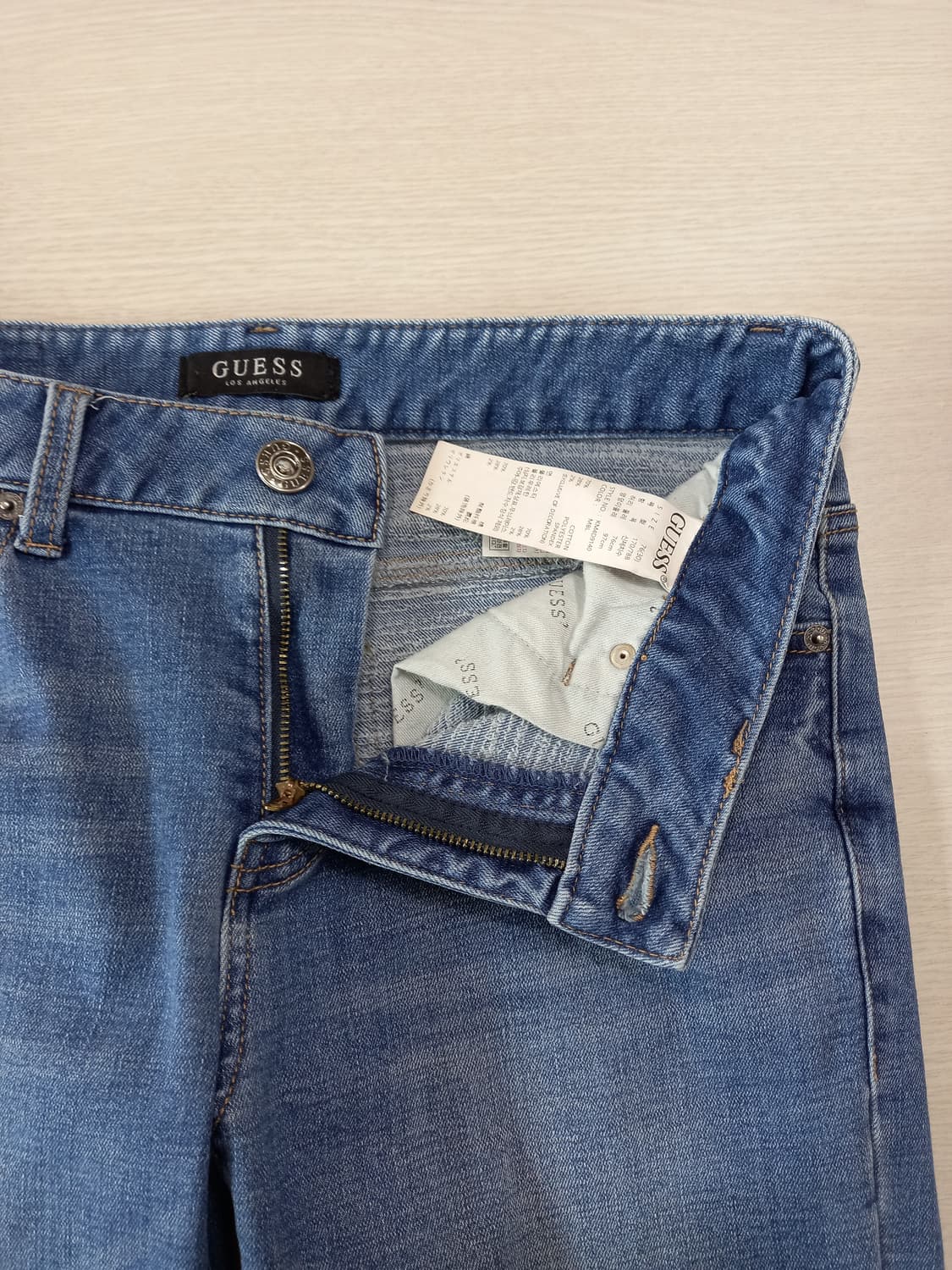 30 GUESS 약기모 데미지워싱 스판 슬림일자진 30-204 상품이미지7