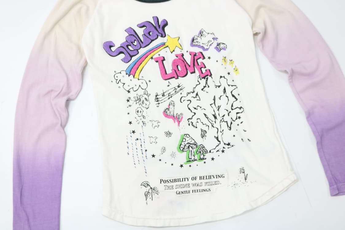 Scolar 스칼라 빈티지 그래픽 그라데이션 라글란 티셔츠 (M) 상품이미지3