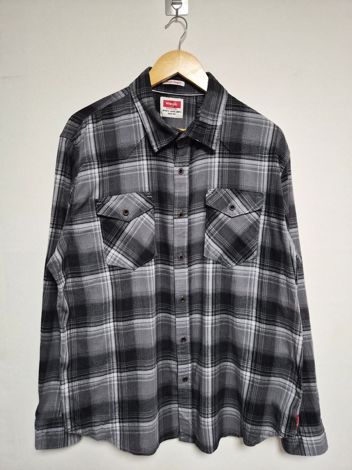 랭글러Wrangler 체크 웨스턴 셔츠 XL사이즈 - S337 상품이미지1