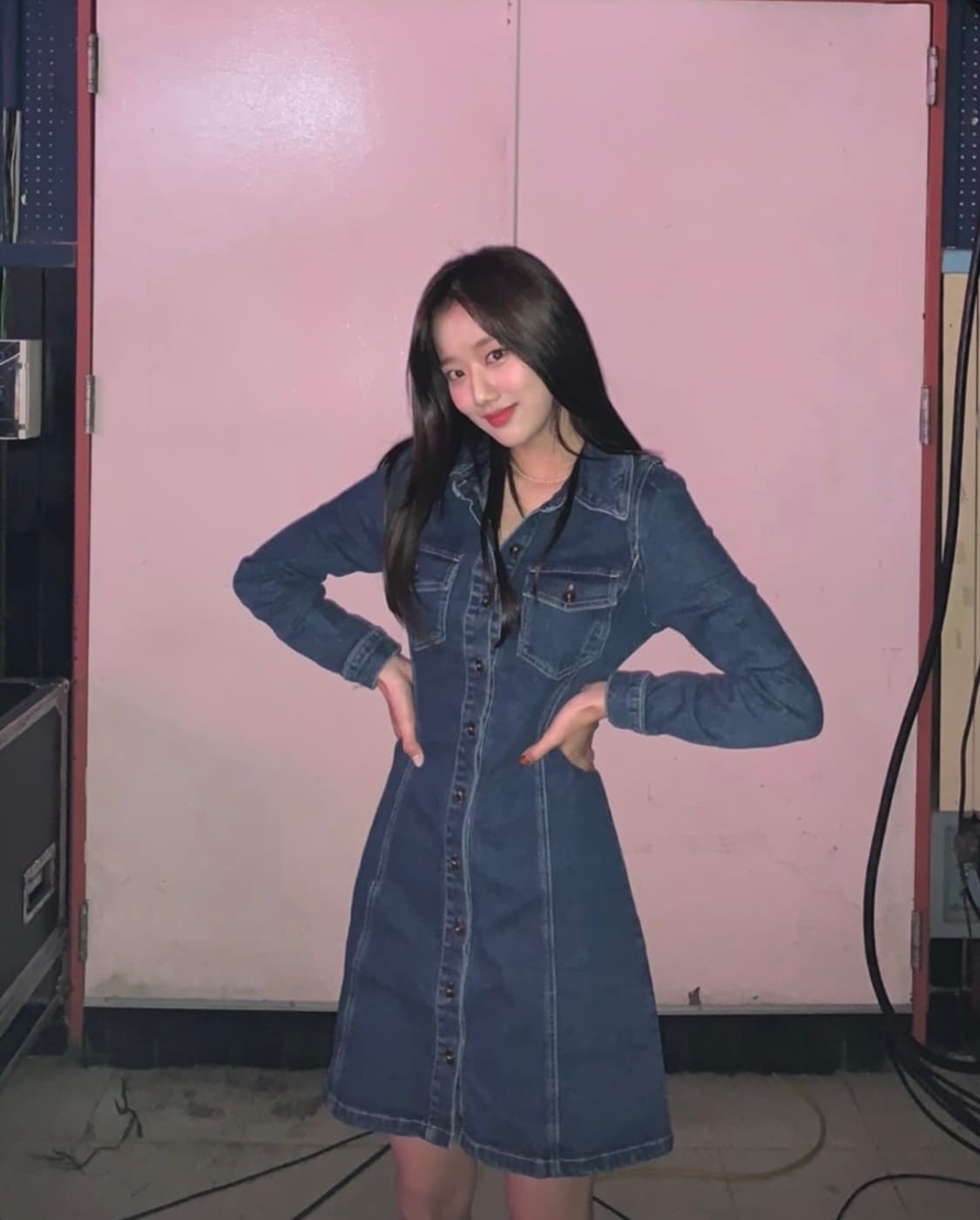 [s] 랩 슬림핏 데님 원피스 [이나은 착용] 상품이미지2