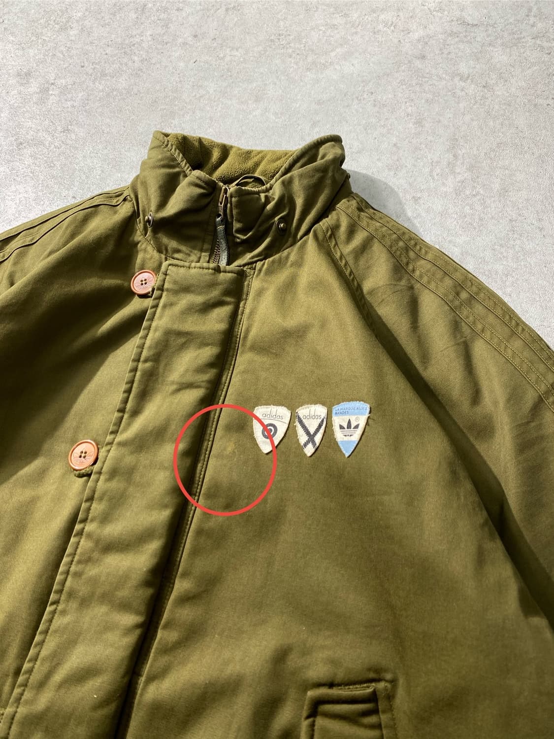 [XL] Adidas 아디다스 퀼팅라이닝 카키 봄버자켓 상품이미지3