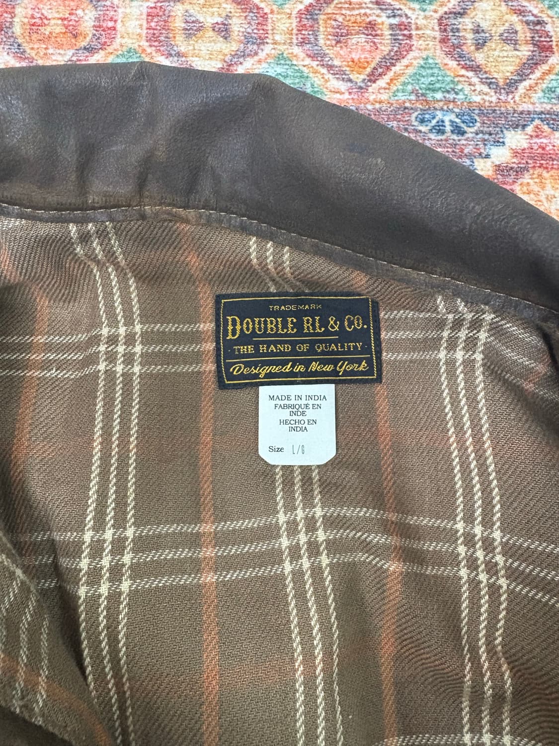 RRL 25fw 오일레더 트러커 L사이즈 상품이미지3