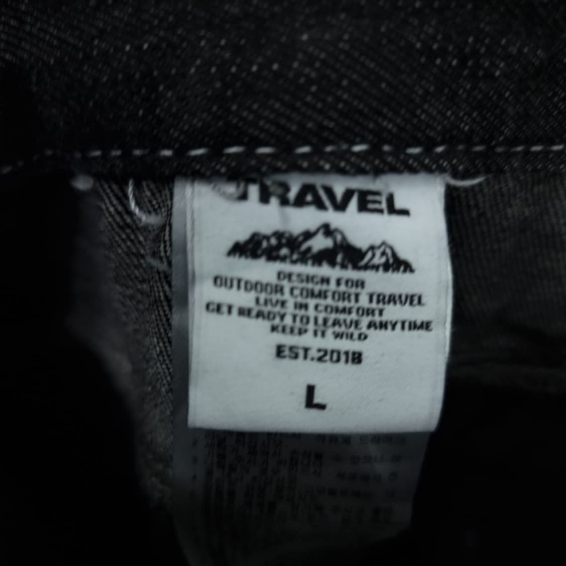 [트래블] 루즈핏 스티치 흑청 데님 팬츠 M18298 상품이미지8