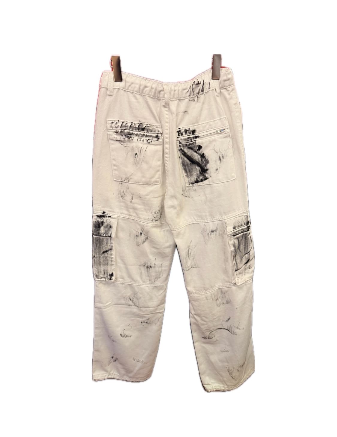 페인트 화이트 와이드 팬츠 상품이미지2