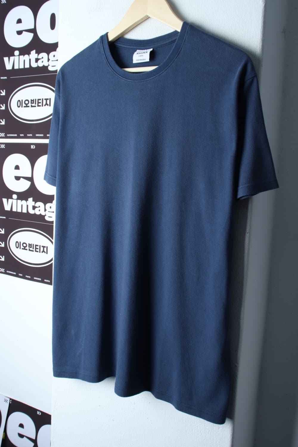 (L-XL) 몰든 반팔 티셔츠 블루 무지 기본-H33254 상품이미지1